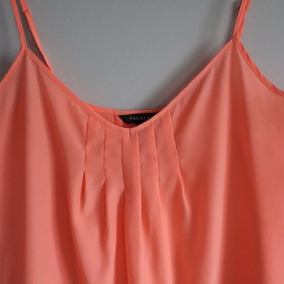 Talula Aritzia Women's Sz S Orange Pleated Sleeveless Flowy Tank Top Blouse Top - Picture 3 of 10